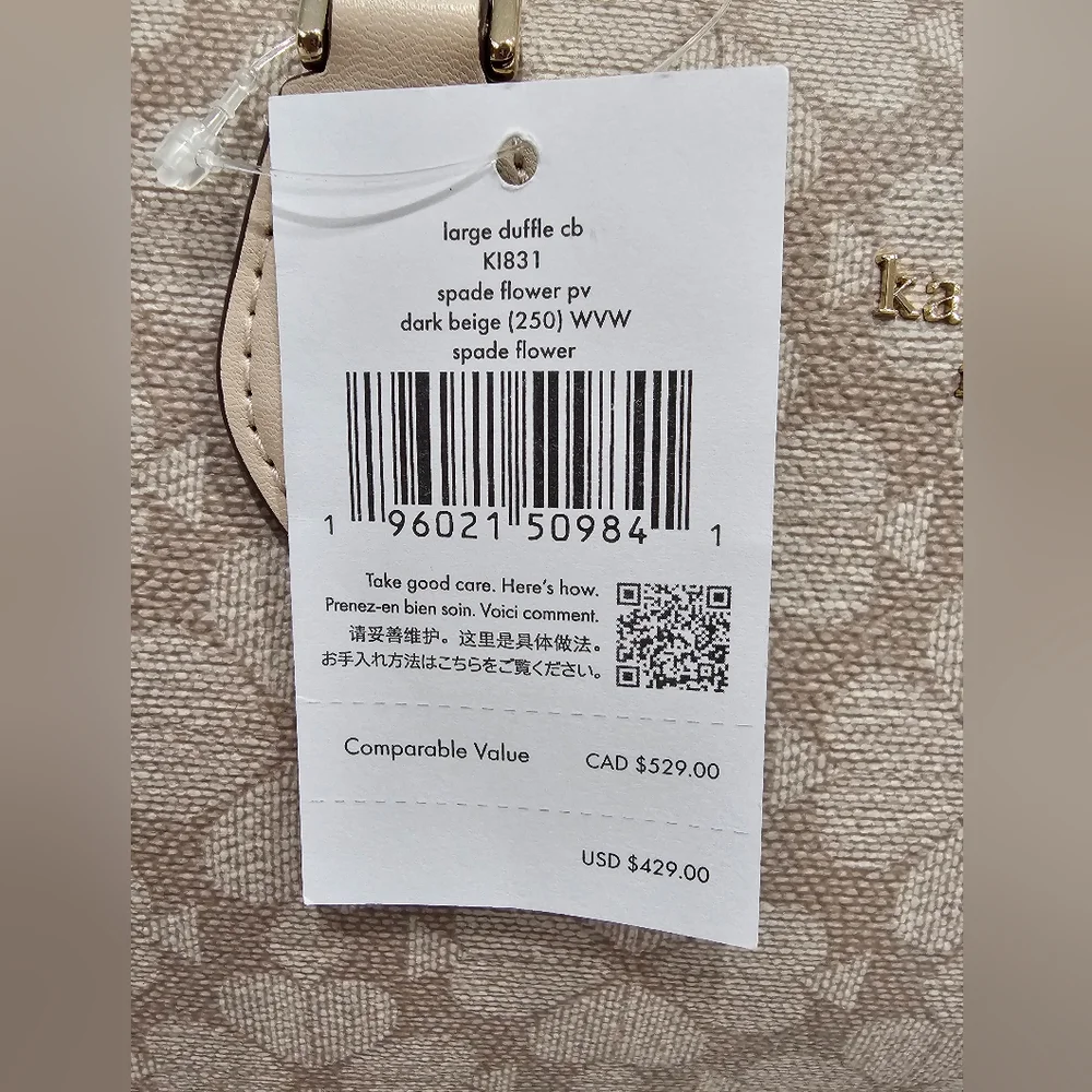 $100:Kate Spade Signature Spade Flower Large Dolly Duffle Crossbody - Picture 4 of 13